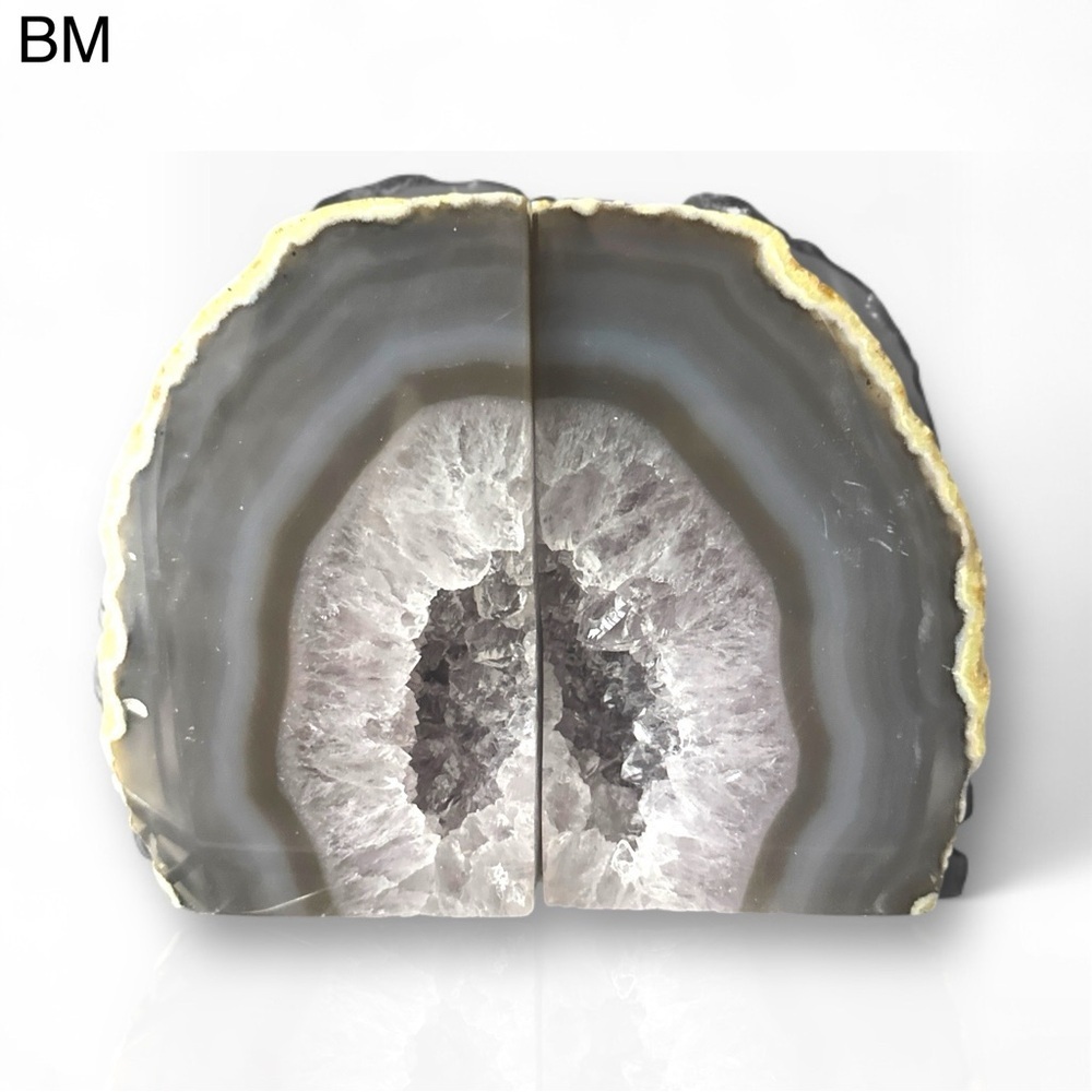 Crystal Bookends Natural Agate Geode Center: Choose Your Pair (1 pair per order) - Picture 1 of 8